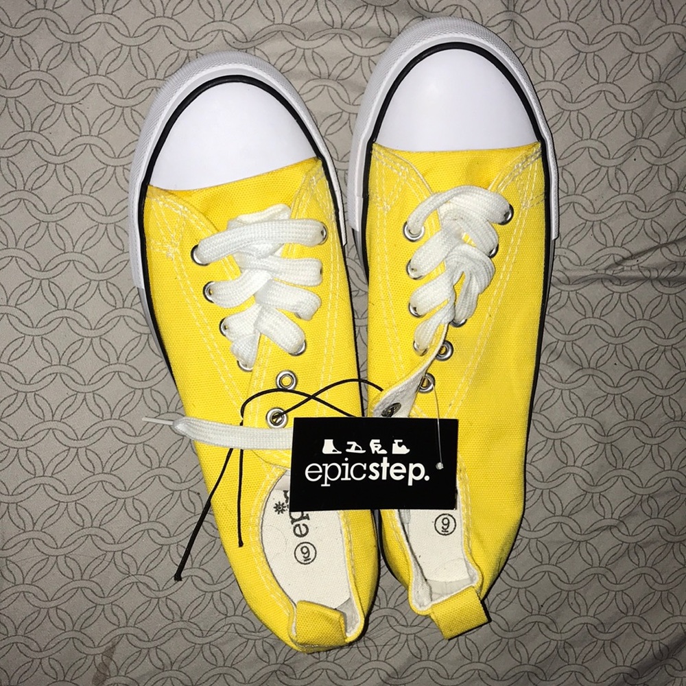 women’s yellow off brand converse